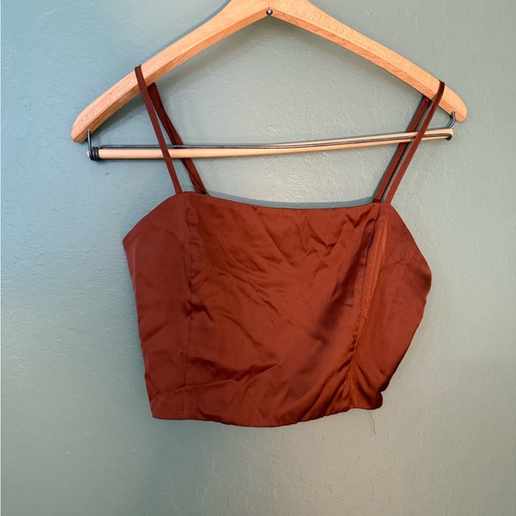 Forever 21 Rust Satin Crop Top – Size M - Picture 1 of 3